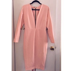 Pink House of CB Long sleeved Midi dress